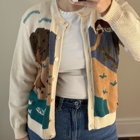 Vintage Scenic Knit Cardigan - Picture 3 of 11